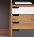 Bureau 4 tiroirs bois de pin laqué blanc, gris et naturel Louis 108 cm - Photo n°5