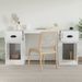 Bureau avec armoire blanc brillant bois d'ingénierie - Photo n°3