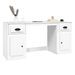 Bureau avec armoire blanc brillant bois d'ingénierie - Photo n°4