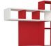 Bureau avec étagère intégré bois rouge et blanc Ciska 120 - Photo n°3