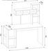 Bureau avec étagère intégré bois rouge et blanc Ciska 120 - Photo n°4
