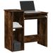 Bureau avec étagères chêne fumé 84x40x78 cm bois d'ingénierie - Photo n°1