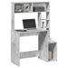 Bureau avec étagères gris béton 100x45x140 cm bois d'ingénierie - Photo n°1