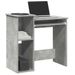 Bureau avec étagères gris béton 84x40x78 cm bois d'ingénierie - Photo n°1