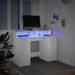 Bureau avec lumières LED blanc 120x55x91 cm bois d'ingénierie - Photo n°5