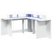 Bureau avec lumières LED blanc 152x152x91 cm bois d'ingénierie - Photo n°3