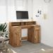 Bureau avec lumières LED chêne artisanal bois d'ingénierie - Photo n°4