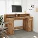 Bureau avec lumières LED chêne artisanal bois d'ingénierie - Photo n°4