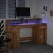 Bureau avec lumières LED chêne artisanal bois d'ingénierie - Photo n°5