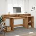 Bureau avec lumières LED chêne artisanal bois d'ingénierie - Photo n°4