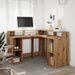 Bureau avec lumières LED chêne artisanal bois d'ingénierie - Photo n°4