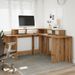 Bureau avec lumières LED chêne artisanal bois d'ingénierie - Photo n°4