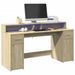 Bureau avec lumières LED chêne sonoma bois d'ingénierie - Photo n°1