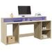 Bureau avec lumières LED chêne sonoma bois d'ingénierie - Photo n°1