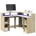 Bureau avec lumières LED chêne sonoma bois d'ingénierie - Photo n°1