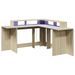 Bureau avec lumières LED chêne sonoma bois d'ingénierie - Photo n°3