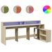 Bureau avec lumières LED chêne sonoma bois d'ingénierie - Photo n°2