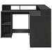 Bureau avec lumières LED noir 130x130x91 cm bois d'ingénierie - Photo n°6