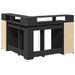 Bureau avec lumières LED noir 130x130x91 cm bois d'ingénierie - Photo n°8