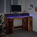 Bureau avec lumières LED vieux bois bois d'ingénierie - Photo n°5