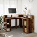 Bureau avec lumières LED vieux bois bois d'ingénierie - Photo n°4