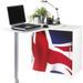 Bureau avec plateau pivotant et rangement blanc imprimé drapeau Anglais Kool 105 cm - Photo n°1