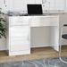 Bureau avec tiroir et armoire Blanc brillant 100x40x73 cm - Photo n°1