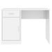 Bureau avec tiroir et armoire Blanc brillant 100x40x73 cm - Photo n°5