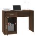 Bureau avec tiroir et armoire Chêne marron 100x40x73 cm - Photo n°4