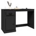 Bureau avec tiroir noir 115x50x75 cm bois d'ingénierie - Photo n°4