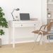 Bureau avec tiroirs Blanc 100x50x78 cm Bois massif de pin - Photo n°2