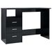 Bureau avec tiroirs Noir brillant 110x50x76 cm - Photo n°1