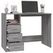 Bureau avec tiroirs Sonoma gris 102x50x76 cm Bois d'ingénierie - Photo n°5