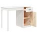 Bureau Blanc 100x50x75 cm Bois massif de pin - Photo n°7