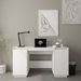 Bureau blanc 140x50x75 cm bois massif de pin - Photo n°1