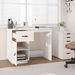 Bureau Blanc 95x50x75 cm Bois massif de pin - Photo n°3