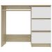 Bureau Blanc et chêne sonoma 90x45x76 cm - Photo n°1