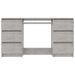 Bureau bois gris béton 6 tiroirs Study 140 cm - Photo n°4
