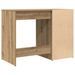 Bureau chêne artisanal 100x49x75 cm bois d'ingénierie - Photo n°7