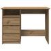 Bureau chêne artisanal 102x50x75 cm bois d'ingénierie - Photo n°4