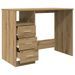 Bureau chêne artisanal 102x76x50 cm bois d'ingénierie - Photo n°9