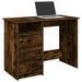 Bureau chêne fumé 102x50x75 cm bois d'ingénierie - Photo n°1