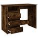 Bureau chêne fumé 102x50x75 cm bois d'ingénierie - Photo n°5