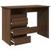 Bureau chêne marron 102x50x75 cm bois d'ingénierie - Photo n°4