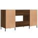 Bureau chêne marron 140x50x75 cm bois d'ingénierie - Photo n°8