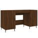 Bureau chêne marron 140x50x75 cm bois d'ingénierie - Photo n°2