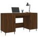 Bureau chêne marron 140x50x75 cm bois d'ingénierie - Photo n°3