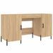 Bureau chêne sonoma 140x50x75 cm bois d'ingénierie - Photo n°2