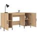 Bureau chêne sonoma 140x50x75 cm bois d'ingénierie - Photo n°4