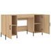 Bureau chêne sonoma 140x50x75 cm bois d'ingénierie - Photo n°5